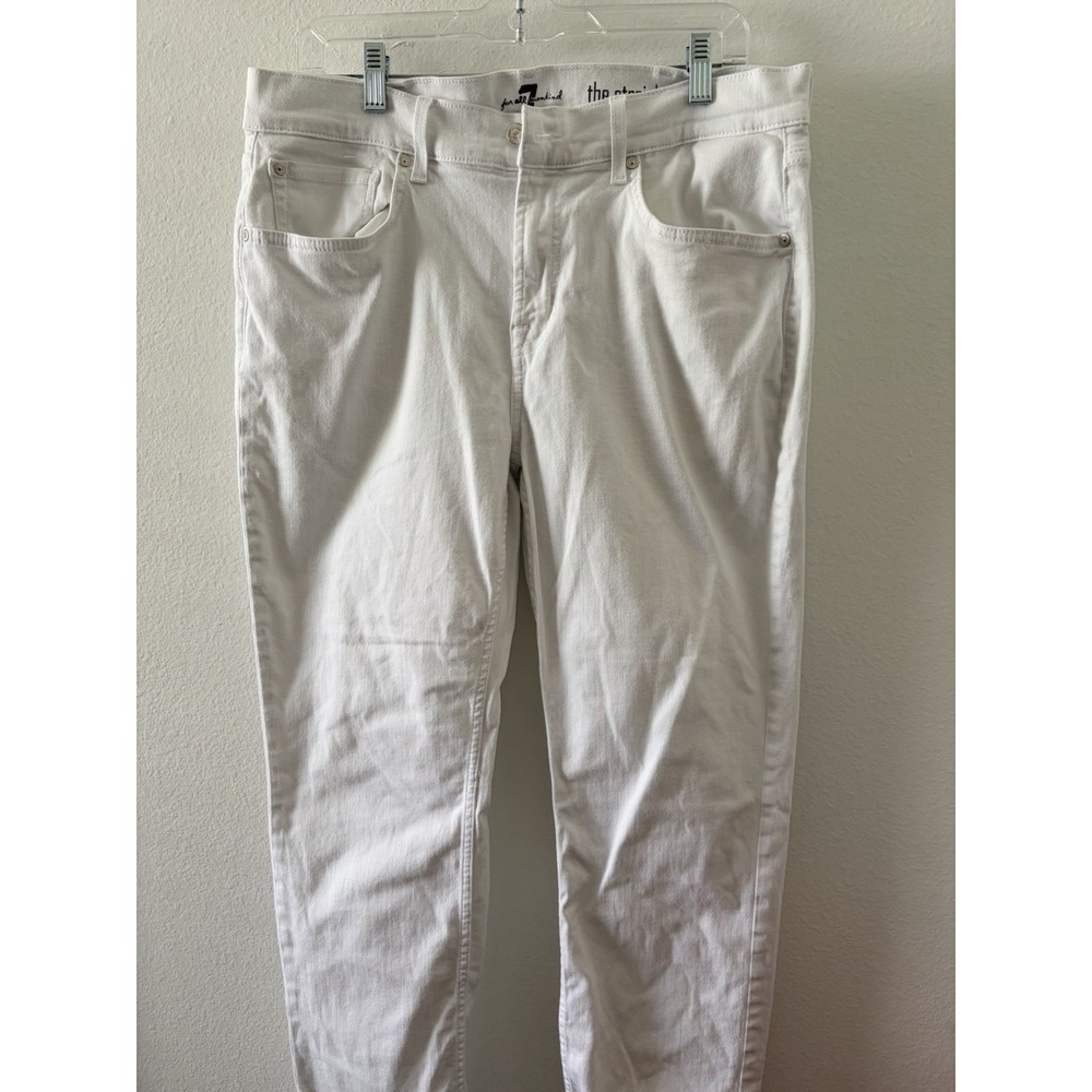 7 For All Mankind Men's The Straight Jeans White Size 36 Straight Leg Denim